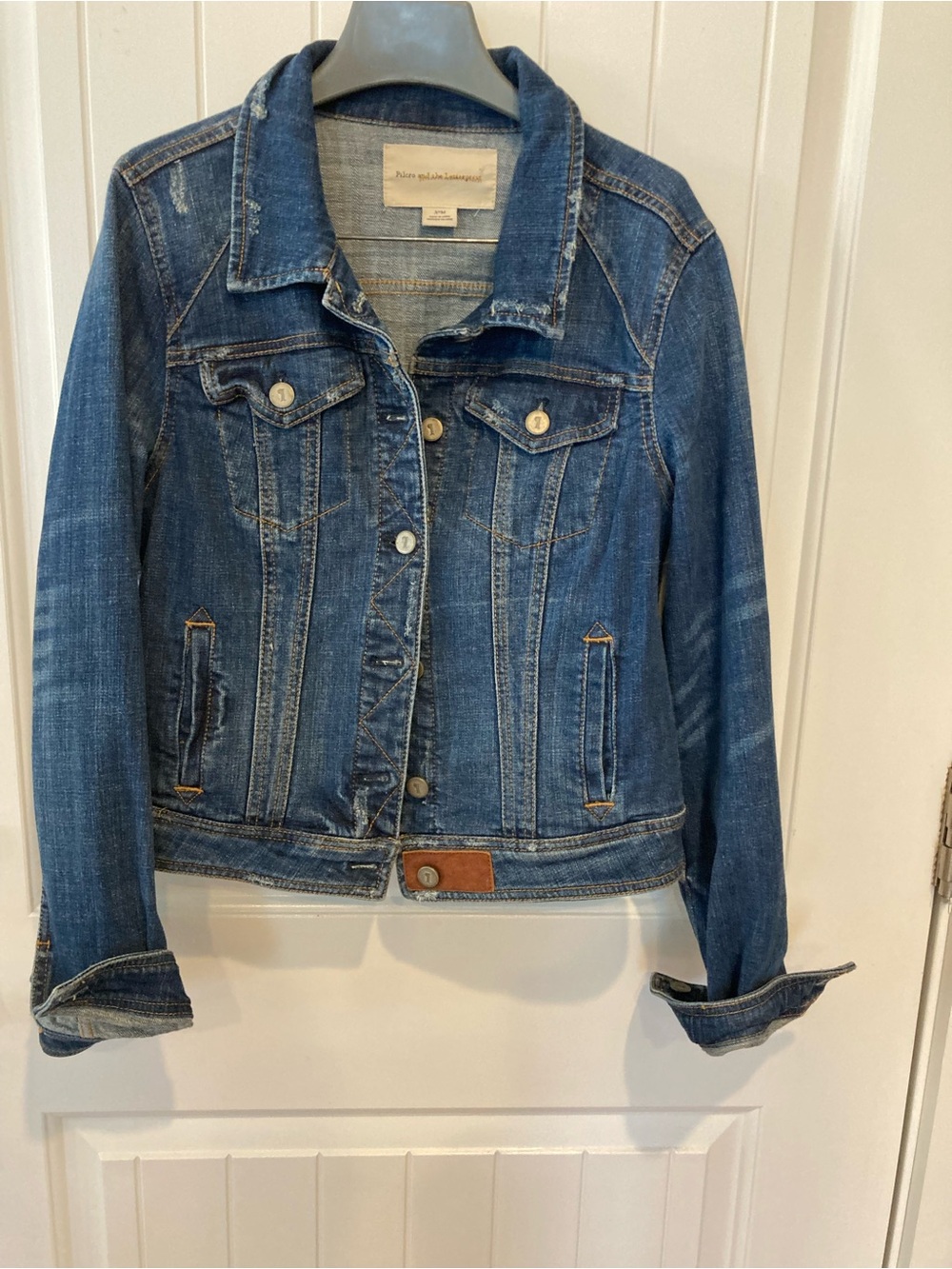 Pilcro Blue Denim Jacket with Button Front
